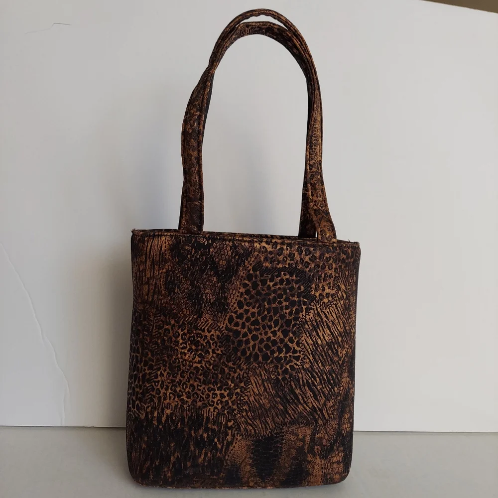 Animal Print Fabric Small Satchel - Picture 4 of 12